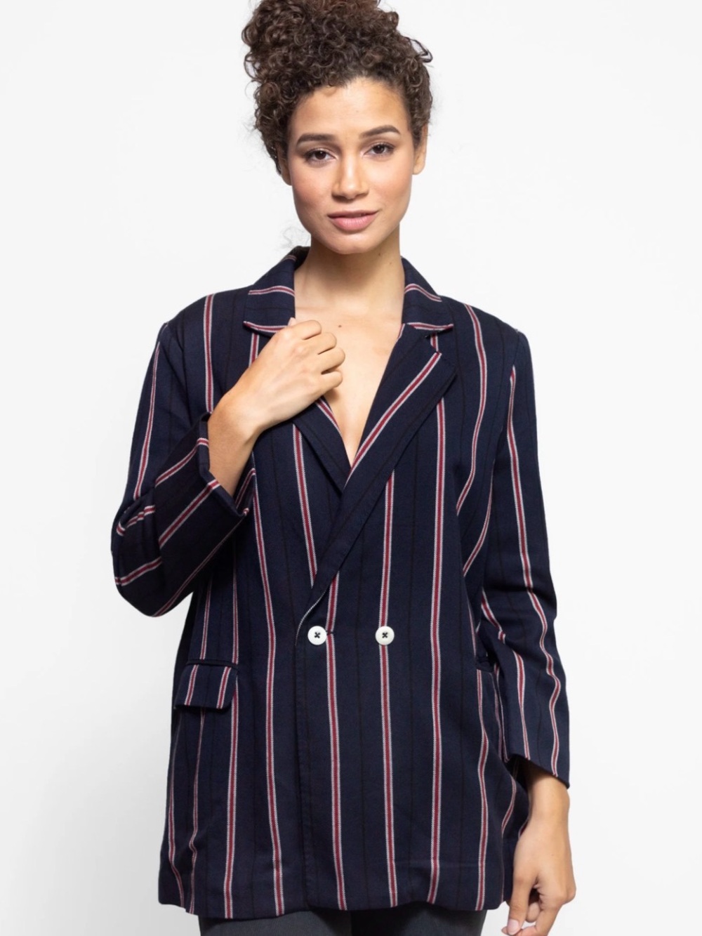 The Great Academy Blazer in Oxford Stripe